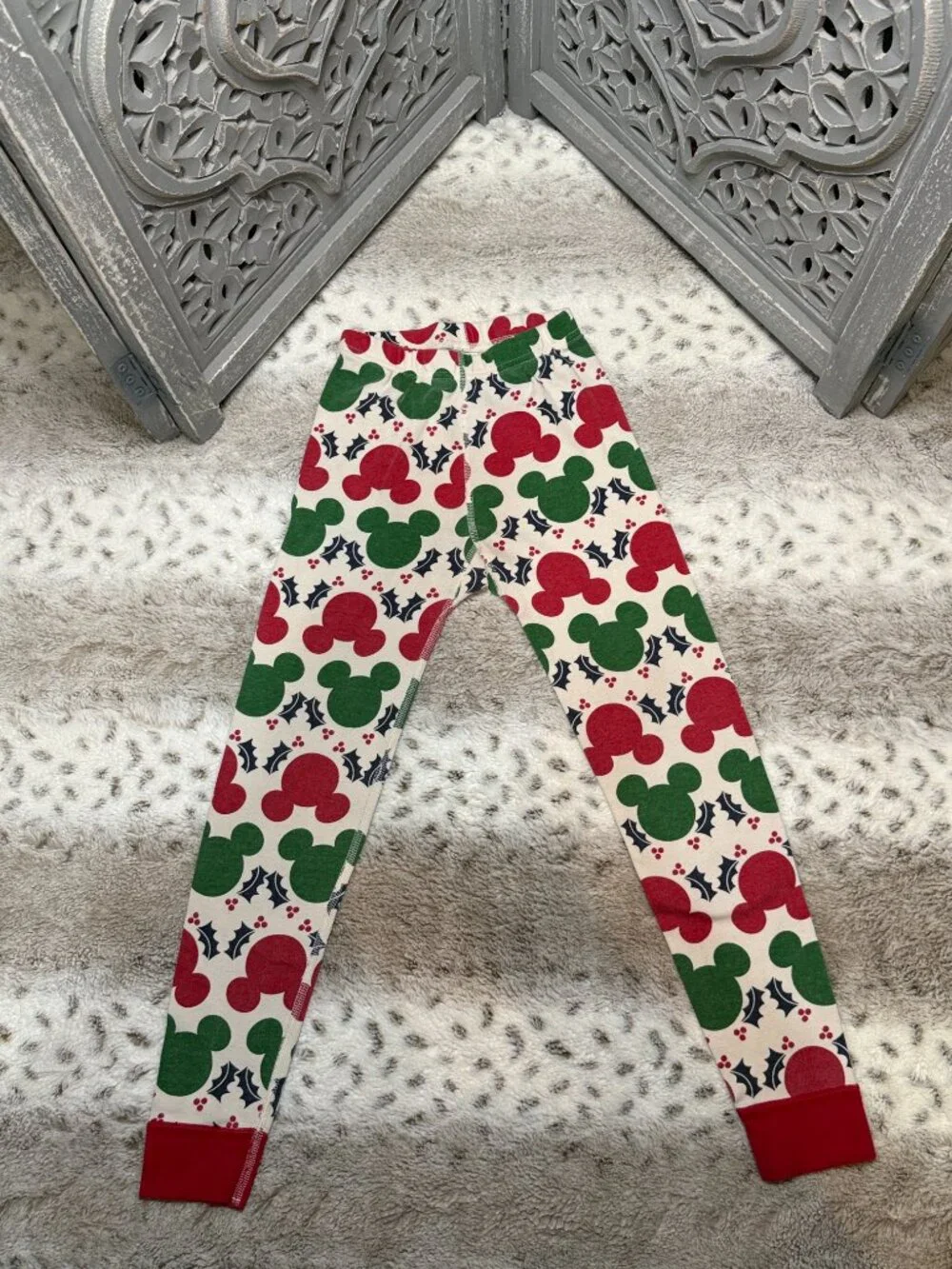 Hanna Andersson Disney Mickey Mouse Christmas pajama set kids size 6 holiday